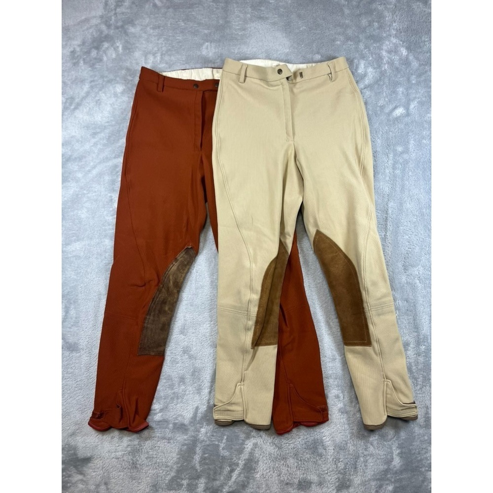 VTG Harry Hall Breeches England Equestrian Riding Pants Leather 24 Waist Set